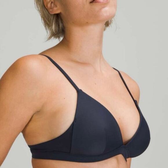 Lululemon Waterside Navy Swim Bikini Top A Cup Adjustable Straps - Picture 2 of 8